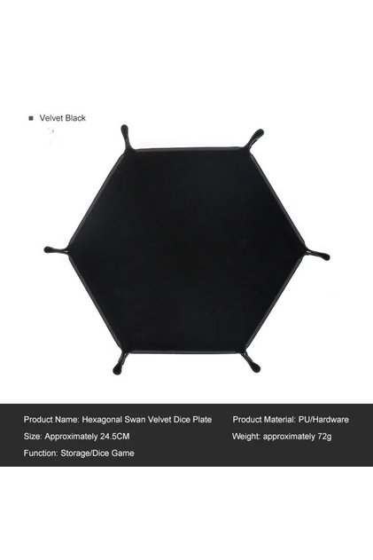 1pc black 1pc Hexagonal Dice Tray and Miscellaneous Storage Box Board Game Dice Tray Accessories Lea