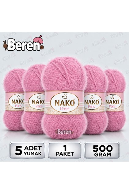 Paris - 10510 Flamingo - 5'li Paket - 100GR/245M - El Örgü Ipi - Hırka, Kazak, Bluz, Atkı, Bere, Şal