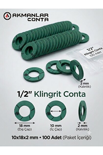 1/2 Klingrit Conta 10x18x2 mm 100 Adet