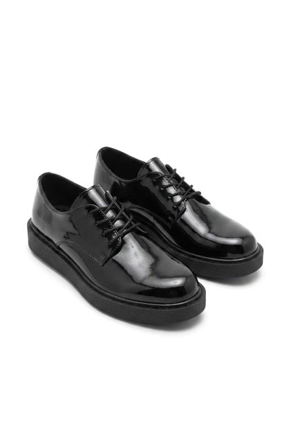 Classic lace high quality daily lace-up men's classic shoes black patent leather