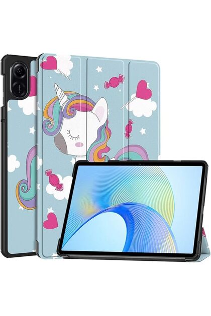غطاء حماية مع لوحة مفاتيح لاسلكية قابلة للفصل مغناطيسيًا لجهاز Honor Pad X8a باللون الوردي