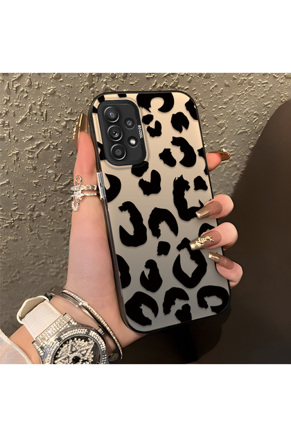 Samsung Galaxy A52/A52S Compatible Black Leopard Print Silicone Phone Case, Shock Protection