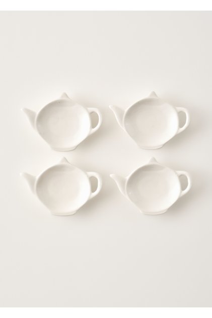 Tea Sun Mini Presentation Plate Set of 4 White (12X9 cm)