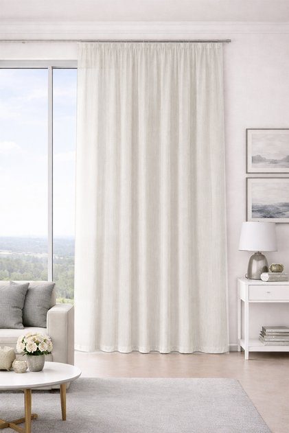 Mimosa White Custom Size Tulle Curtain 120X250 Without Pleats