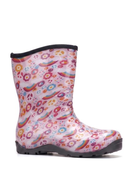 Thermal Lined Waterproof Girls' Rain Boots with Boots