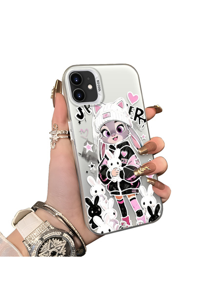 iPhone 11 Compatible Hard Acrylic Back Silicone Edge Lens Protection Double Case