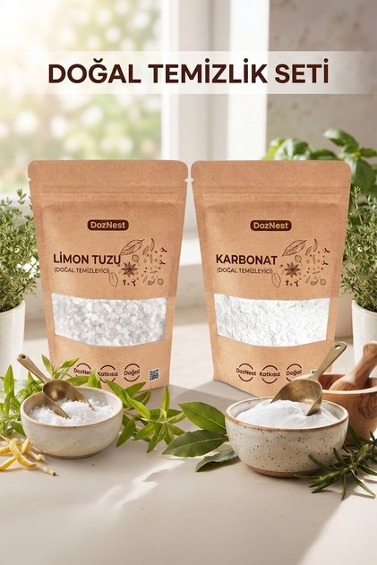 Doğal Temizlik Seti: Karbonat 100 Gr ve Limon Tuzu 100 Gr