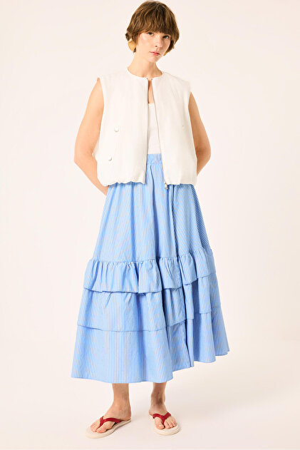Stone Skirt with Elastic Waist