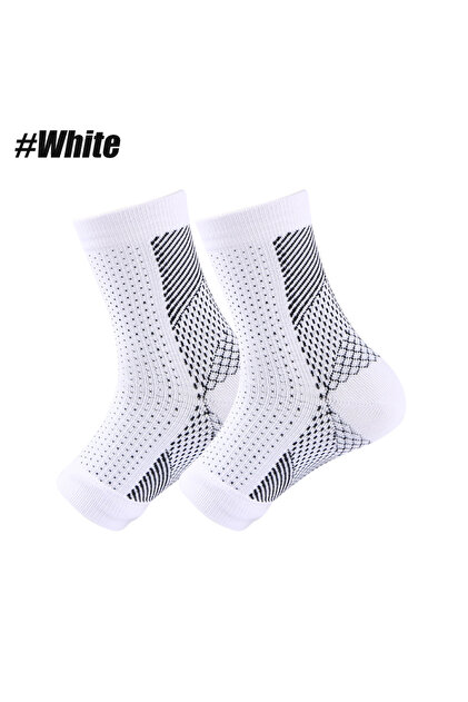 جوارب اعتلال الأعصاب البيضاء مقاس L/XL للرجال والنساء، جوارب ضاغطة لتخفيف آلام اعتلال الأعصاب والكاحل
