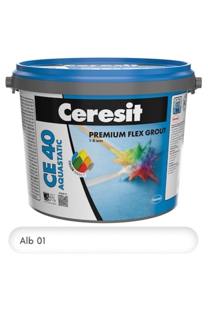 Chit de rosturi Premium ALB 2 kg pentru rosturi Aquastatic CE 40, flexibil, rezistent la apă și mucegai, 1-8 mm, pentru interior și exterior, plăci ceramice, porțelan, gresie.