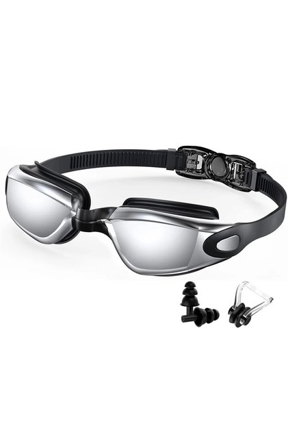 Sliver Swimming Goggles Professional Waterproof Swim Eyewear Glasses Anti-fog 100% UV Protection No