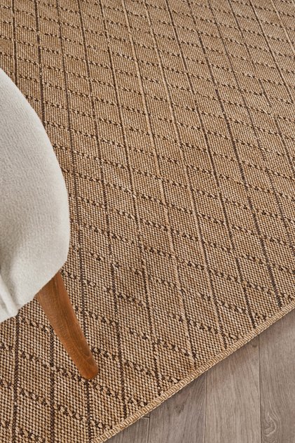 Bej Naturel Sisal Jüt Hasır Baklava Motifli Halı Robot Süpürgeye Uygun, Salon Oturma Odası Mutfak Halısı, Yıkanabilir Kaymaz Taban Dokuma Makine Tozumaz,