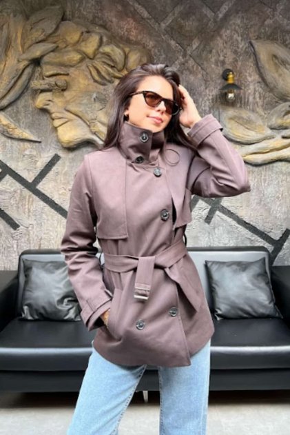 Women's Lined Windbreaker Detailed Belted Trench Coat Sun440