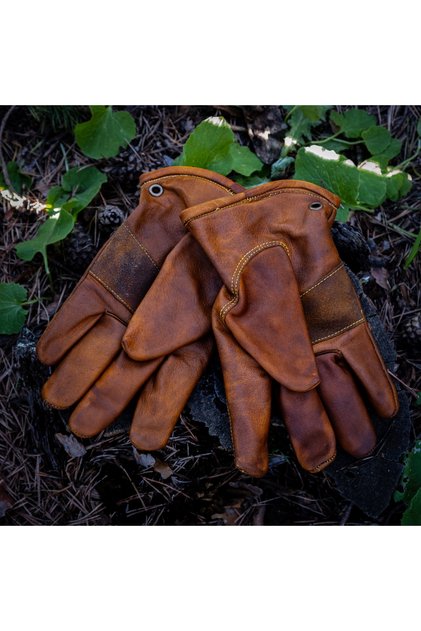 Gerçek Deri Bushcraft Kamp Eldiveni