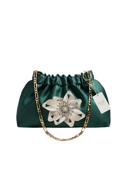 Emerald Green Royale Series Handmade Custom Design Bag with Chain Handle, for Evening Dress, Wedding, Engagement, Celebration, Event, Casual.. 76