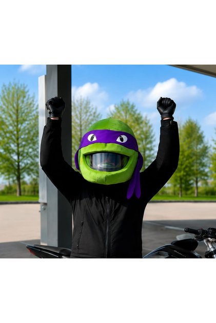 Ninja Kaplumbağa Peluş Kask Kılıfı Mor Donatello