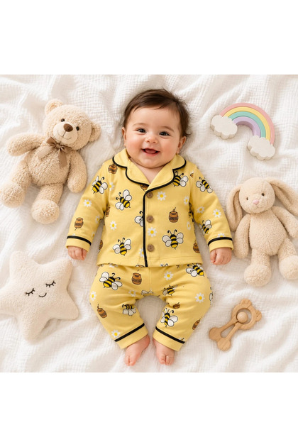 Ari Printed Buttoned Soft Pajama Set