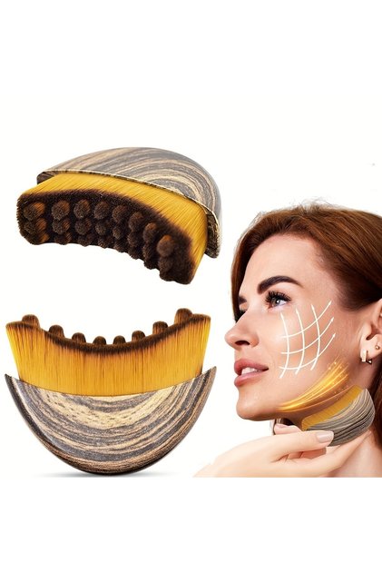 1Pcs 1/3 Pack Lymphatic Contour Facial Brush, Gua Sha Eye and Neck Care Brush, Lymphatic Contour Bru