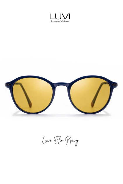Luvi Elio Navy Uv400 Sunglasses – Choose Your Favorite Lens