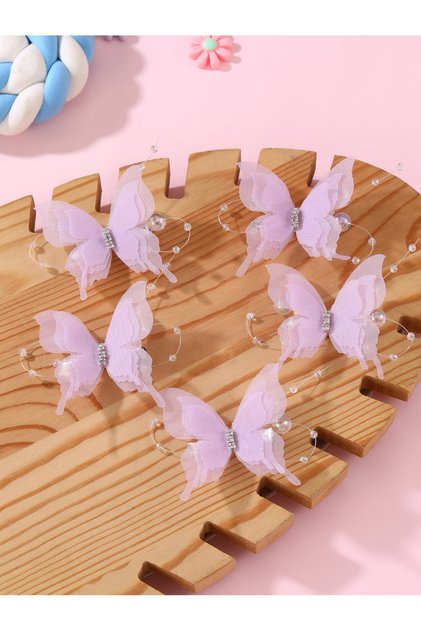Set of 5 - Butterfly Hair Clips