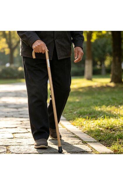 Baston de lemn cu mâner curb tip cârlig, lungime 90 cm, baston sprijin pentru persoane vârstnice pentru plimbări zilnice