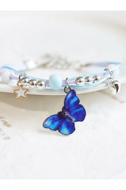 Butterfly Charm Layered Bracelet