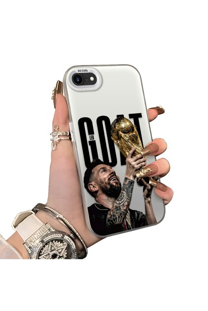 Case for iPhone 7/8/Se 2020 2022 Compatible Hard Acrylic Back Silicon Edge Lens Protection Star Football Player Case