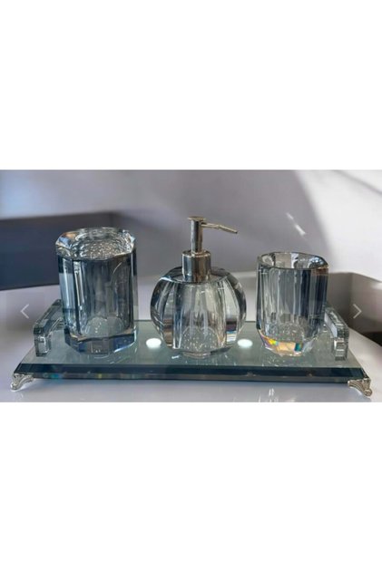 konak alışveriş 12018 -BANYO SETİ KRİSTAL GÜMÜŞ