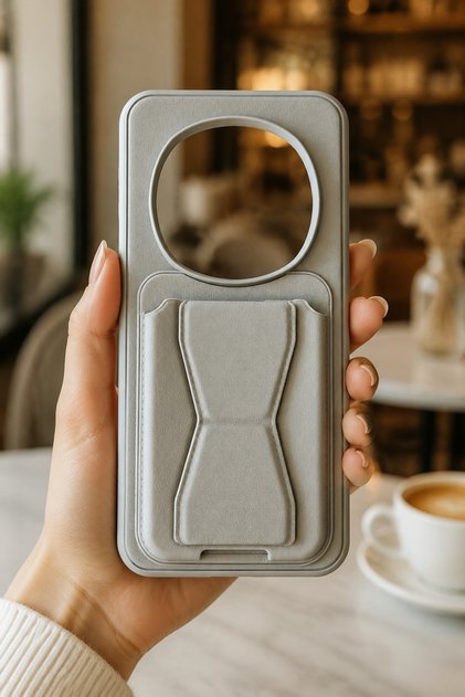 Honor Magic 7 Pro Uyumlu Kartlıklı Kapak Gri