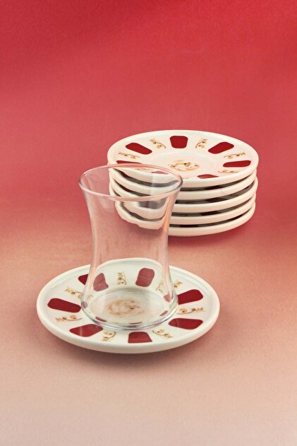 Acem Gold Gilded 6 Porcelain Tea Plates