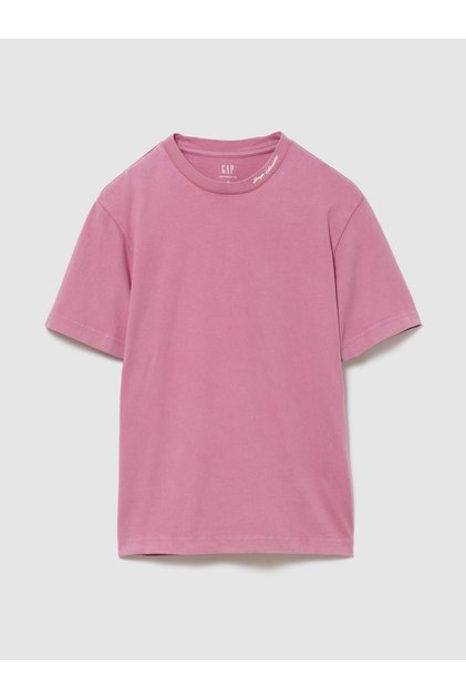 Erkek Pembe Heavyweight Logo Relaxed Crop T-Shirt