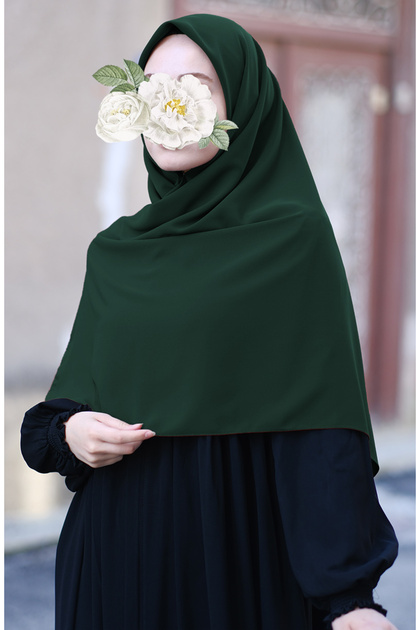 Large Size Medina Silk Scarf 120X120 - Green