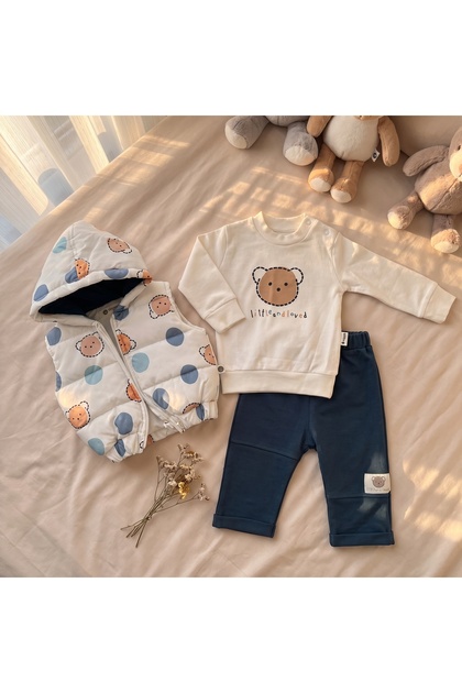 Teddy Bear Printed Baby 3-Piece Set