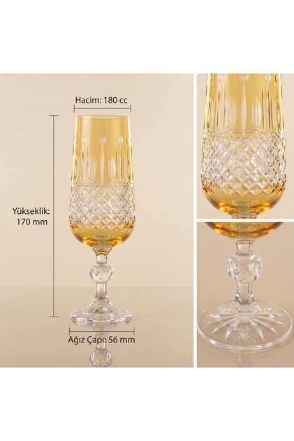Crystal Flute Coffee Side Glass - Champagne Glass 180Cc