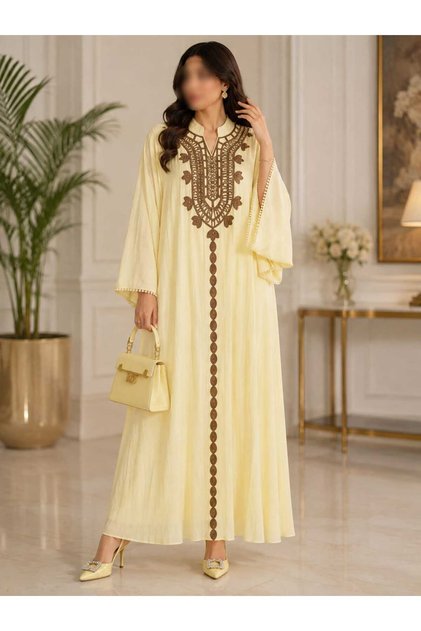 Soft Fabric Traditional Embroidery Elegant Women Abaya/Gown