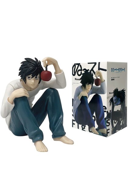Bandai box 16cm Anime Death Note Light Yagami Noodle Stopper Prize Figure Holding Apple PVC Model Co