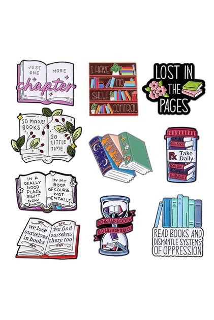 set 8 5-12pcs/set Cartoon Anime Characters Enamel Pins Magic Bottle Red Eared Rabbit Book Black Cat