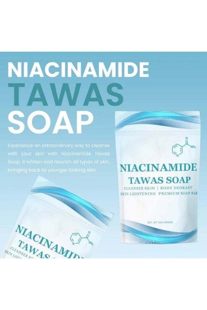 NIACINAMIDE Niacinamide Tawas Soap Bar 100g, Refreshing Body Cleansing Soap with Deodorizing Benefits, Helps Remove Everyday Impurities, Smoothens Skin and Leaves a Fresh Clean Feel, Premium Personal