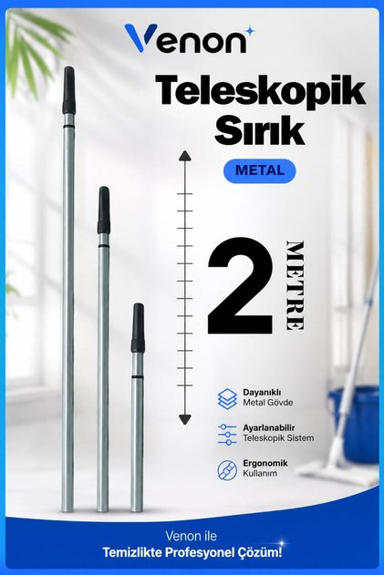 2 Metre Sırık || Teleskopik Uzayabilen Metal Sap Teleskopik Uzatmalı Metal Sırık Sap 2 Metre Boya Rulosu ve Temizlik Aparatı Sapı Dayanıklı Metal Gövde Ayarlanabilir Uzatmalı Sap Uzatma Çubuğu