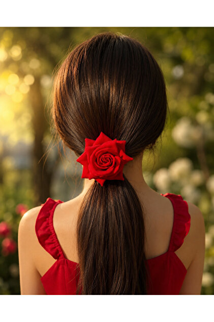 Red Color Rubber Buckle with Rose Figure