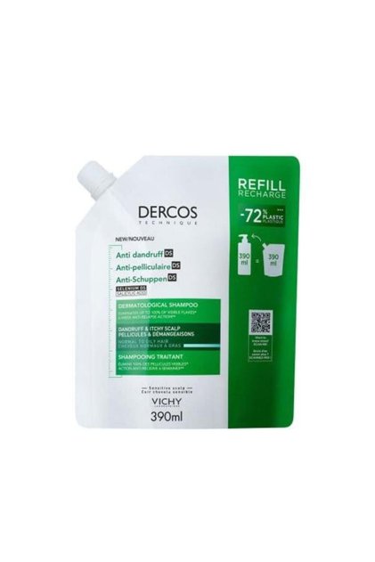 Dercos Anti-Dandruff Shampoo for Normal to Oily Hair Refill 390 ml