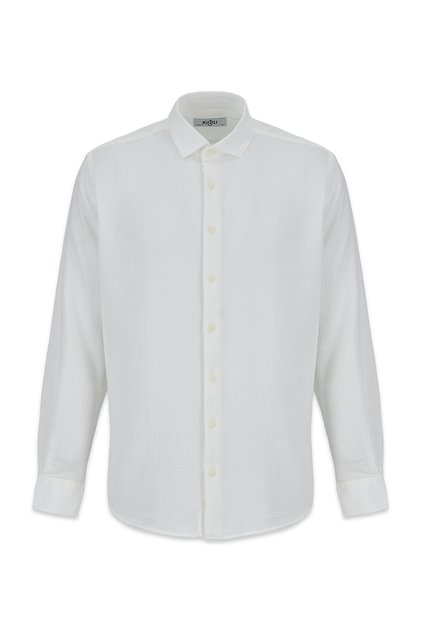 Long Sleeve Regular Fit 100% Cotton Muslin Shirt