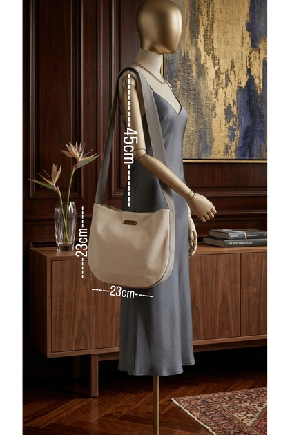 Shoulder Bag with Double Fabric Snap Closure