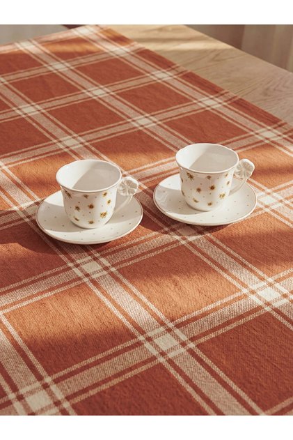 Lcw Home Mixed Sunflower Patterned Porcelain Coffee Cup Set for 2 People
