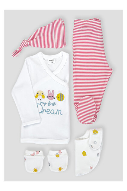 Set cadou 5 piese pentru nou-născuți, pijamale moi (0-3 luni, 52-62 cm)