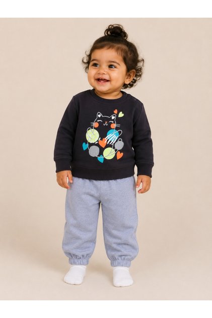 Girls 2-Piece Graphic Sweatshirt & Jogger Pants Set