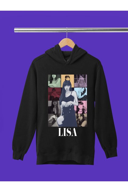 Lisa from Blackpink K-Pop Printed 3-Yarn Quality Soft Texture Hooded Children's Sweatshirt