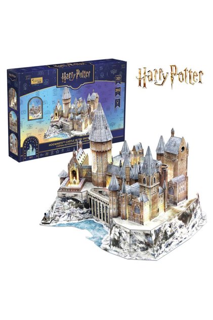 Puzzle 3D cu LED Harry Potter Castelul Hogwarts in zapada 202 piese