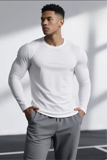 Ark Men's Lycra Slim Fit Long Sleeve Sports and Casual T-Shirt