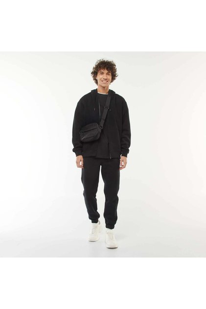 Warm Fleece Jogging Pants Black